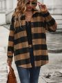 Plaid Print Drop Shoulder Coat