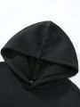 Men's Large Size Monogram Drop Shoulder Hooded Sweatshirt