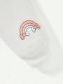 Cozy Cub Baby Girl Rainbow Print Raglan Sleeve Sweatshirt & Sweatpants