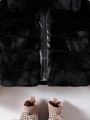 SHEIN Kids FANZEY Young Girl 1pc Flannelette Zip Up Fuzzy Jacket