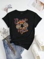 Women'S Plus Size Sunglasses Printed Short Sleeve T-Shirt