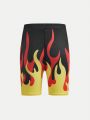 Tween Boy Fire Print Active Shorts