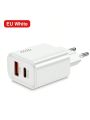 1pc 55w White European Usb C Charger Adapter With Pd Fast Charging And Qc3.0 Power Compatible With iphone, Xiaomi, . Compact Type C Charger Suitable For Travel And Wall Socket.