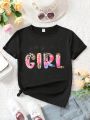 Tween Girl Letter Graphic Tee