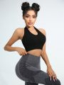 Yoga Basic Solid Halter Sports Tank Top