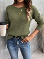 SHEIN Essnce Cut Out Wrap Cross Drop Shoulder Sweater