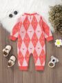 Baby Girls' Diamond Pattern Sweater Jumpsuit