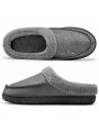 Mens Leather Slippers Comfy Handmade Stitch Slip-on House Shoes Warm Fur Lined Rubber Sole Indoor Outdoor