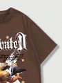 ROMWE Street Life Men's Angel And Letter Printed T-shirt