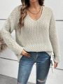 SHEIN Frenchy Women's Long Sleeve Hollow Out Sweater