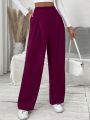 SHEIN Frenchy Women's Solid Color Pleated Dress Pants