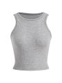 SHEIN Leisure Women's Soft & Slim Fit Solid Color Tank Top Home Wear