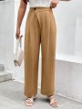 SHEIN Frenchy Women's Solid Color High Waist Pants