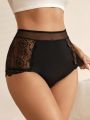 SHEIN 3pcs Contrast Lace Scallop Trim Panty