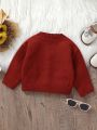 Infant Crochet Sunflower 3d Flower Decoration Cardigan Sweater