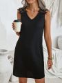 Women's V-Neck Sleeveless Vest Dress