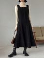 FRIFUL Sleeveless Square Neck Dress Without Top