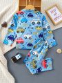 Toddler Boys' Car & Letter Print Long Sleeve Top And Long Pants Homewear Set