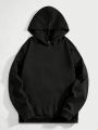 SHEIN Extended Sizes Men Plus Expression & Slogan Graphic Drop Shoulder Hoodie