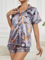 Women's Pajama Set With Dog Pattern