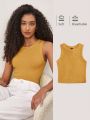 SHEIN BASICS 1pc Solid Ribbed Knit Tank Top