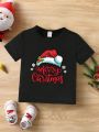 Infant Girls' Christmas Printed Short Sleeve Top