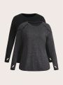 Plus Size 2pcs Round Neck Long Sleeve T-Shirt