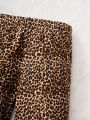 SHEIN Kids KDOMO Young Girls' Casual Leopard Print Soft Comfy Leggings