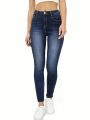 Women's High Waist Slim Fit Denim Long Pants