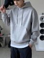 DAZY Men 1pc Kangaroo Pocket Drop Shoulder Drawstring Hoodie