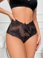 Floral Lace Bow Decor Panty