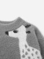 Baby Cartoon Pattern Fluffy Knit Sweater