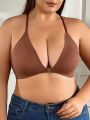 SHEIN Plus Size Front Closure Wireless Bra