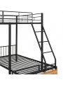 Triple Full Over Twin & Twin Size Metal Bunk Beds with Built-in Ladder Headboard and Footboard for Family Bedrooms, Divided into Three Separate beds with Drawers and Guardrails