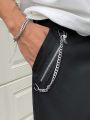 Manfinity EMRG Loose Fit Men's Pants With Chain Decoration And Slanted Pockets