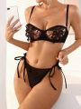 SHEIN Women's See-through & Strap Detail Sexy Lingerie Set