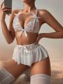 SHEIN Women'S Lace Sexy Lingerie With Bow Decoration