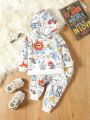 Baby Boy Cartoon Graphic Hoodie & Sweatpants