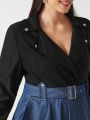 Sylvia Mollie Plus Two Tone Peplum Hem Jacket