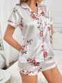 Ladies' Floral Patterned Pajama Set