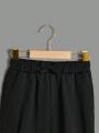 SHEIN Tween Boys' Casual & Comfortable & Wide Leg Solid Color Sweatpants
