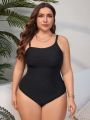 SHEIN Swim Basics Plus Size Women's One-Piece Cami Swimsuit