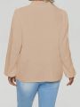 Plus Size Long Sleeve Blouse With Ruffle Detail