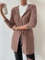 SHEIN Frenchy Women's Solid Color Hooded Cardigan