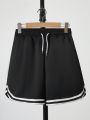 Teenage Boys' Sporty Knitted Striped Detail Shorts