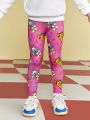 GARFIELD X SHEIN Young Girl Cartoon Printed Leggings