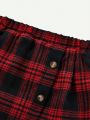 Cozy Cub Baby Girl Asymmetrical Plaid Hem Skirt