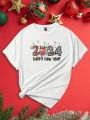 Manfinity Hypemode Men'S Short Sleeve T-Shirt Featuring Happy New Year 2024 Print