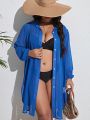 SHEIN Swim Basics Plus Button Front Kimono