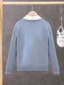 SHEIN Tween Boy Cable Knit Drop Shoulder Sweater Without Shirt